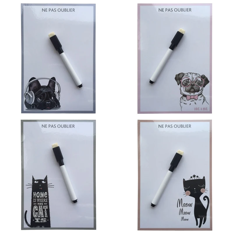 Собака и кошка печать компактная сухая стираемая Гибкая магнитная доска на