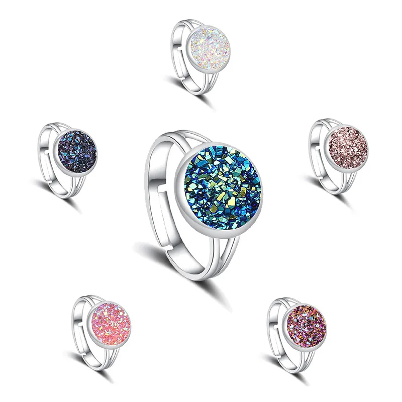 11 цветов s чешуя Русалки искусственная Друза кольцо имитация кристалла камня