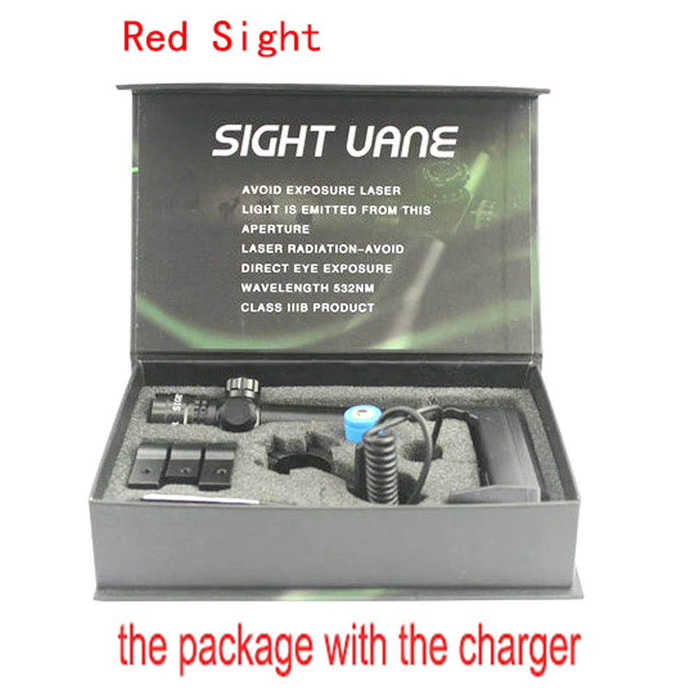 RED-with charger Открытый зеленый лазерный оптический прицел с креплением для направляющая пистолета и винтовки страйкбол пистолет Охота Стрельба 9/20 мм - Цвет: RED-with charger