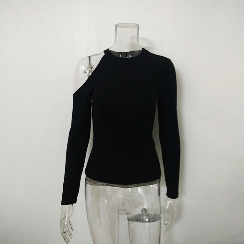Женская рубашка с длинным рукавом открытыми плечами Сексуальные клубные топы