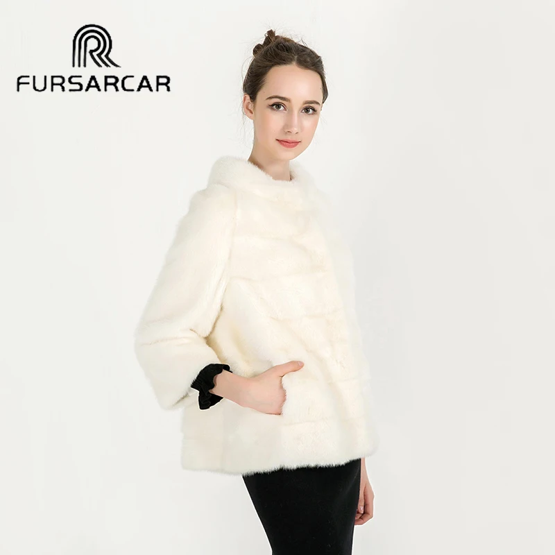 Новинка 2017 роскошное пальто из натурального меха норки для женщин белая короткая