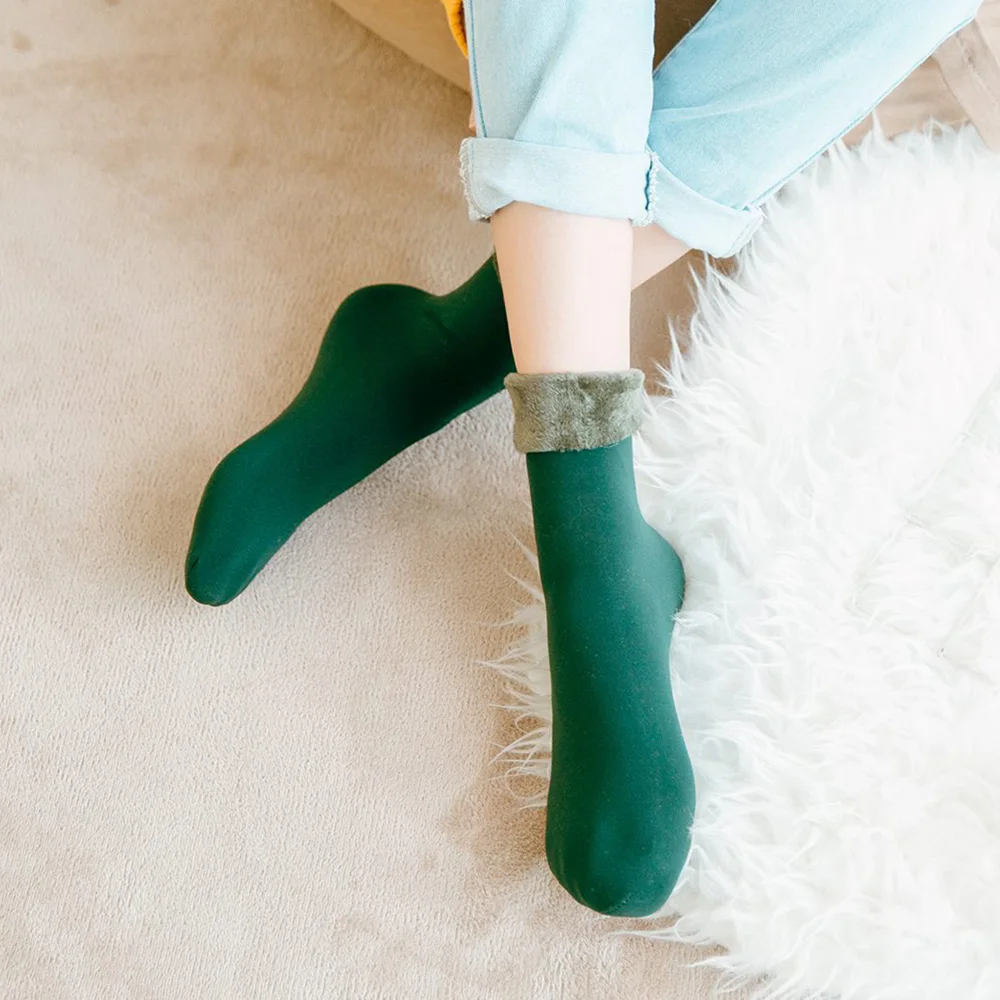1 пара женские флисовые Носки зимние носки для женщин повседневная мягкая теплая