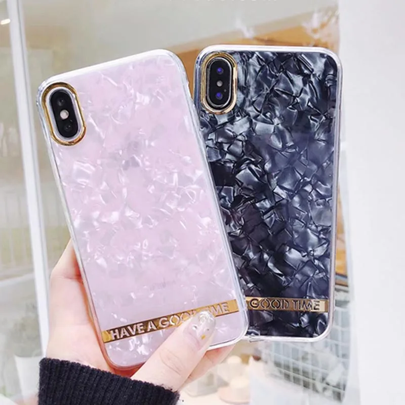 Чехол для телефона Kerzzil в форме ракушки iphone 7 чехол 8 Plus Модная Золотая задняя