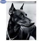 Алмазная мозаика сделай сам с собакой, 5d алмазная живопись, рисунок Doberman Pinscher, вышивка крестиком, полностью круглая Алмазная картина Rhines
