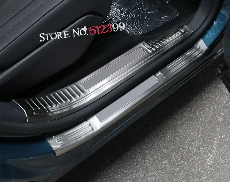 8 шт. внутренняя и внешняя защитная Накладка на порог из нержавеющей стали для