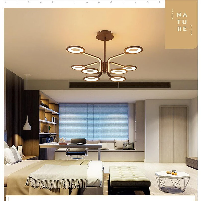 Люстра креативная бабочка алюминиевая коричневая l спальня гостиная модный