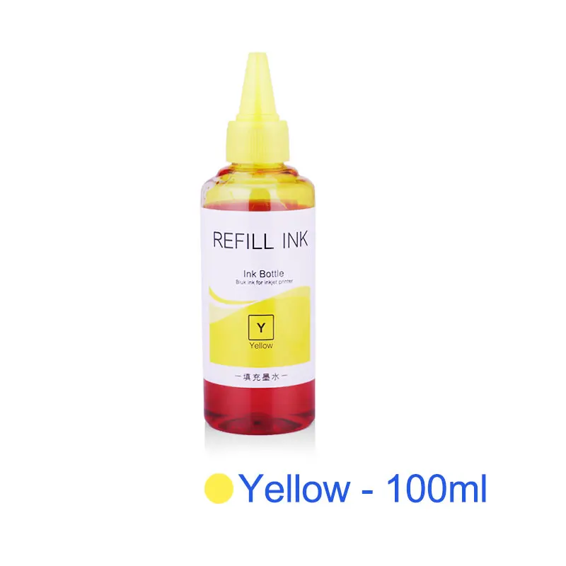 1 PCS Yellow 4x100 мл универсальные чернила бутылка для hp 178 364 564 655 670 685 711 920 932 933 934 950 951 952 953 954 955 принтер чернила для hp - Цвет: 1 PCS Yellow