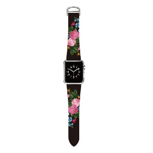 Chrysanthemum Дизайн, модный принт, кожаный ремешок для iwatch, ремешок серии 3, 2, 1, цветочный дизайн, наручные часы, браслет для Apple Watch Band 4 - Цвет ремешка: Chrysanthemum