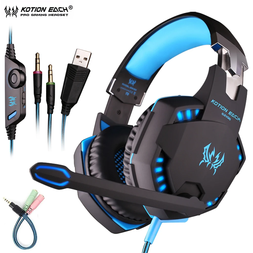 KOTION EACH G2100 Игровые наушники с функцией вибрации профессиональная стерео басовая