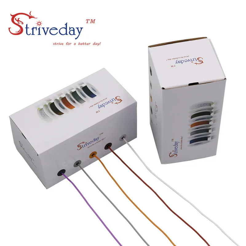 30AWG 50 м/коробка гибкий силиконовый кабель провод 5 цветов Смешанная коробка 1 2