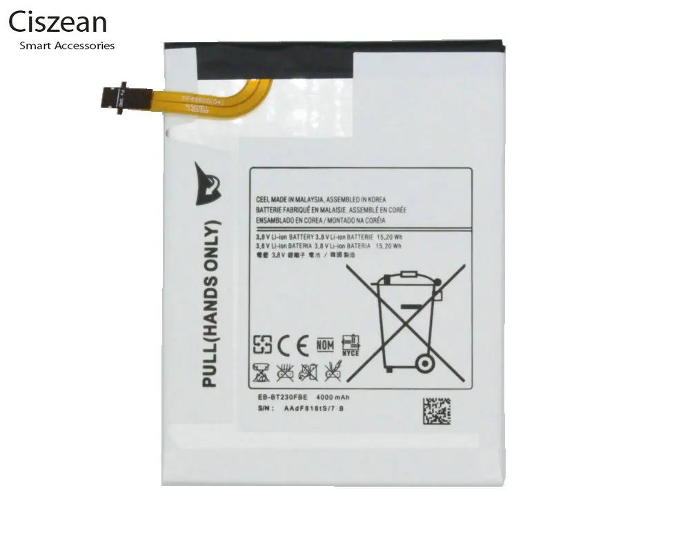 5 шт./лот 4000 мАч фотоаккумулятор для Samsung Galaxy Tab Tablet 4 7 0 T230 T231 T235|battery for samsung|battery