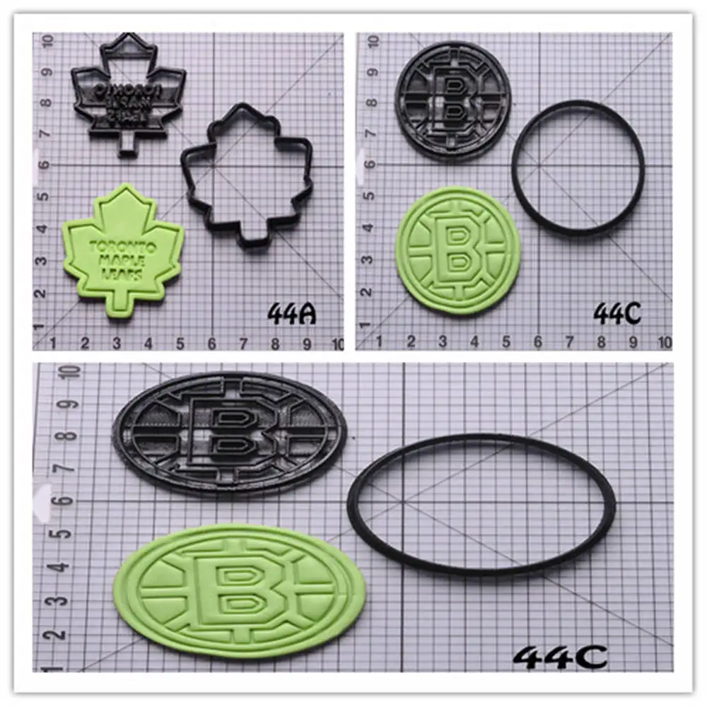 Хоккейная лига команда логотип резак печенья набор на заказ 3D Печатный помадка