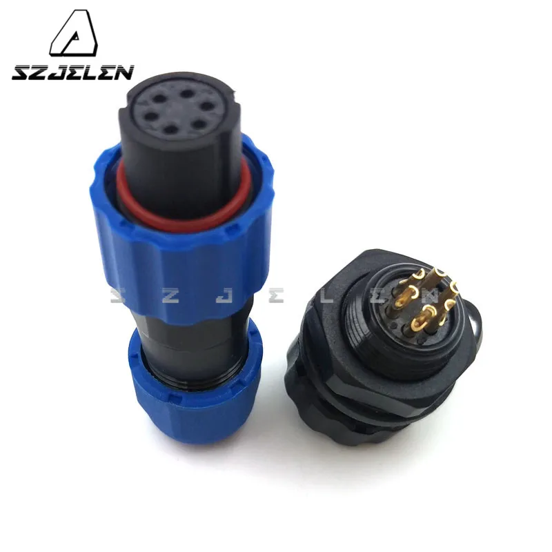 

SD13TP-ZM , waterproof connector 6 pin plug socket, LED 6-pin Power charger Male and female, Mechanical cable connectors