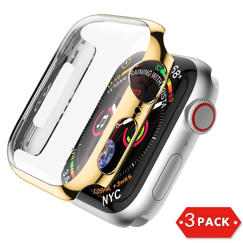 Gold Защитный чехол для Apple Watch Series 4 5 40 мм 44 мм Защитная пленка для часов iWatch Series 4 5 Аксессуары - Цвет ремешка: Gold