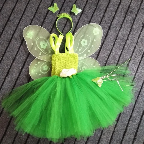 Cute Girls Ladybug Tutu Dress Baby 2Layers Tulle Tutus with Butterfly Wings Set Kids Party Dresses Cartoon Cosplay Costume Cloth | Детская