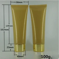 50pcs wholesale 100 ml gold soft tube with gold lid for wash butter handcreamempty 100ml plastic cream cosmetic soft packaging
