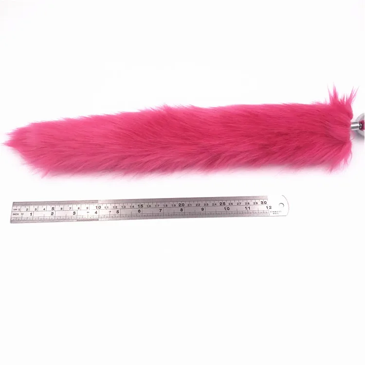 Rose red Fox Dog Tail Anal Plug Sexy Toys Metal Fake Fur Butt Anus For Women Adult Games Product Couples | Красота и здоровье