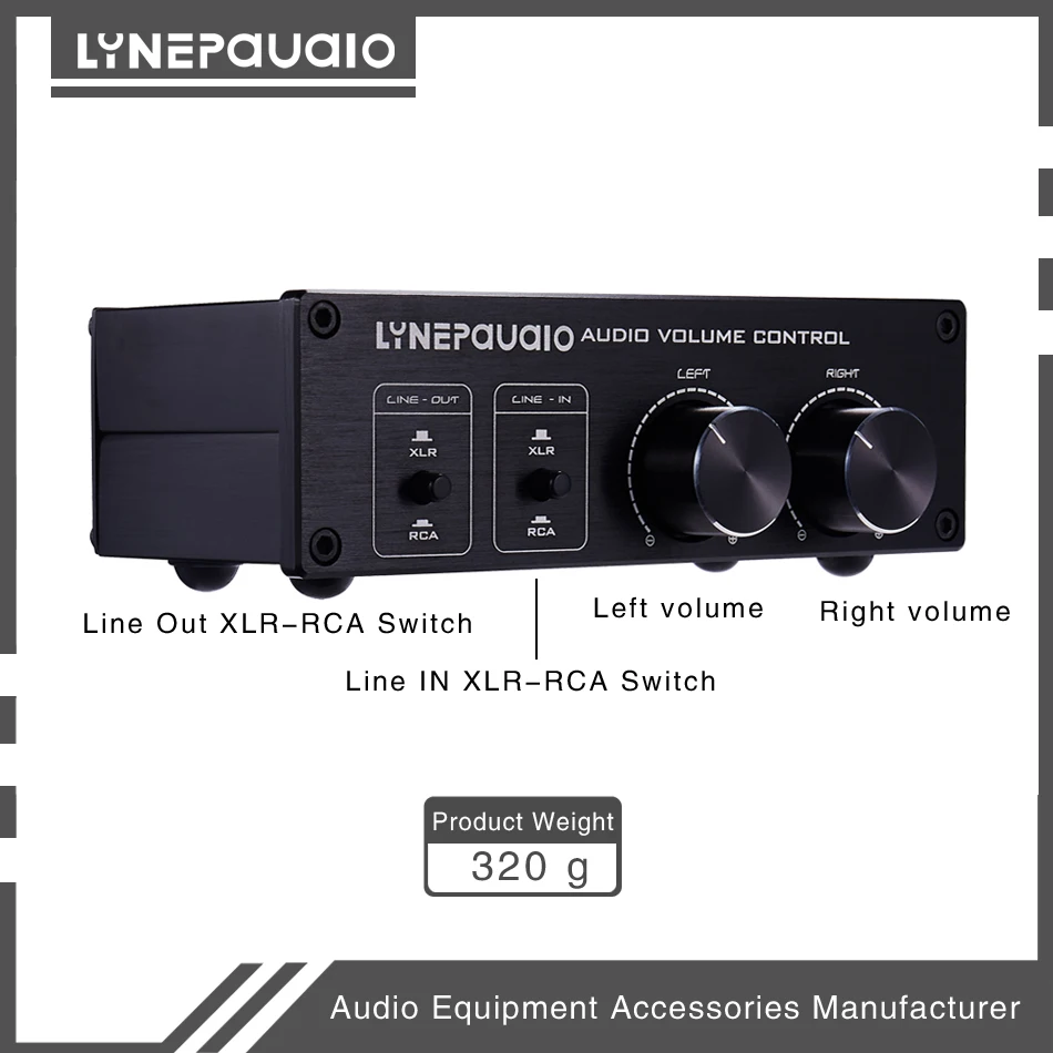 Hi-fi 2 In put 2-выходной аналоговый аудиопереключатель XLR /RCA с регулировкой громкости |
