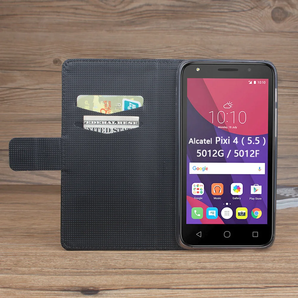 Телефон Роскошный Кожаный Чехол для Alcatel Pixi 4 5.5 5012 Г 5012F стенд Стиль мешки POP S3