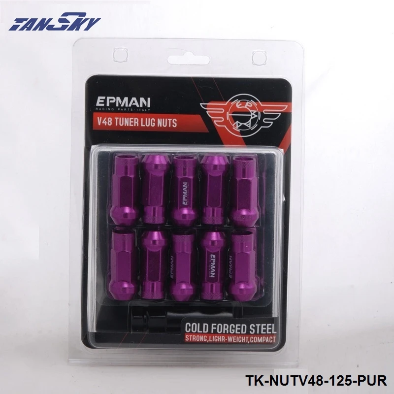 Jdm V48 12x1,25 продлить обода колеса консоль тюнера гайка с коническим отверстием производства желудь фиолетовый EG TK-NUTV48-125
