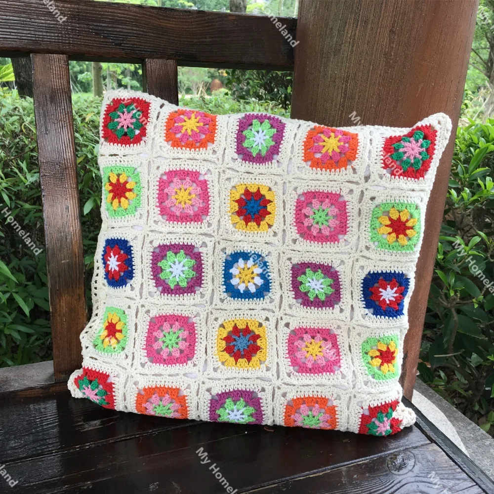 Чехол для подушки ручной работы из 100% хлопка 40 см разноцветный чехол в