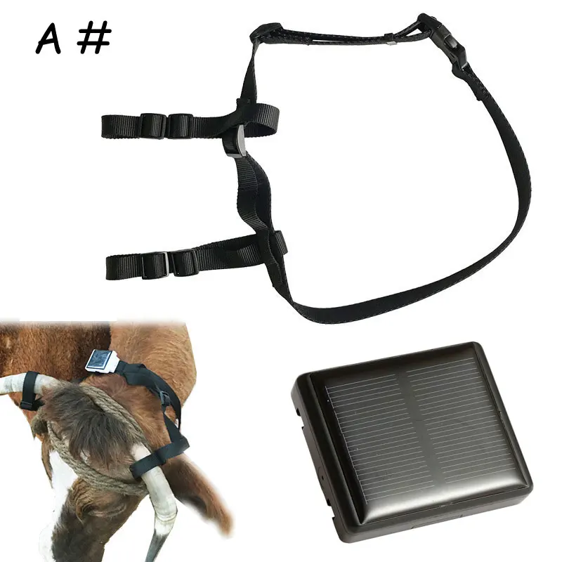 black with A collar Водонепроницаемый GPS трекер для животных Солнечный никогда не выключается для коровы овец домашних животных с ошейником Удалить будильник в режиме реального времени - Цвет: black with A collar