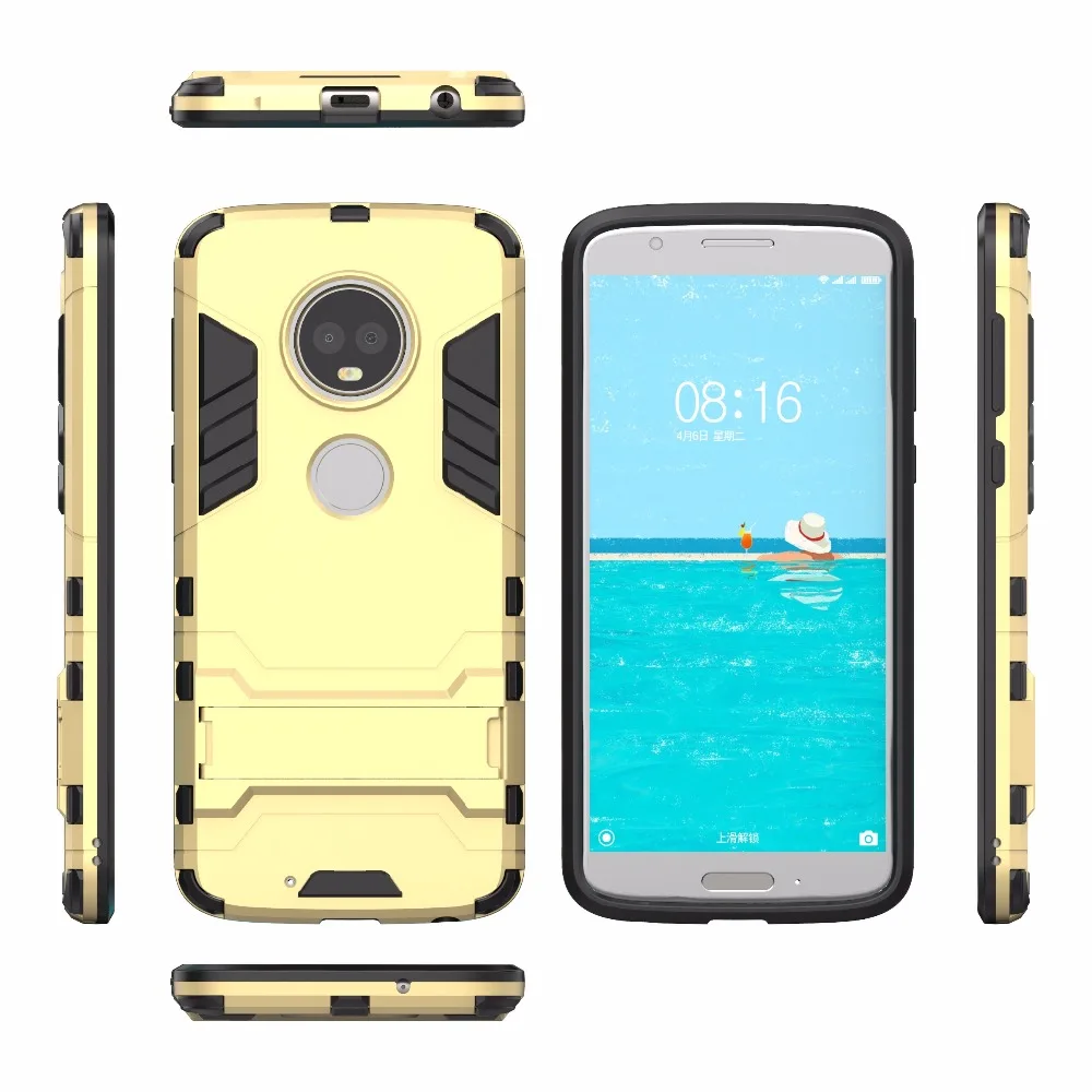 For MOTOROLA MOTO G6 Case for Moto Plus Shockproof Robot Silicone 2 in 1 Phone case Motorola funda coque |
