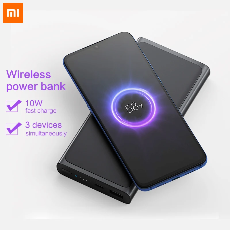 Xiao mi Беспроводное зарядное устройство 10000 мАч Qi Быстрое беспроводное PLM11ZM usb type C
