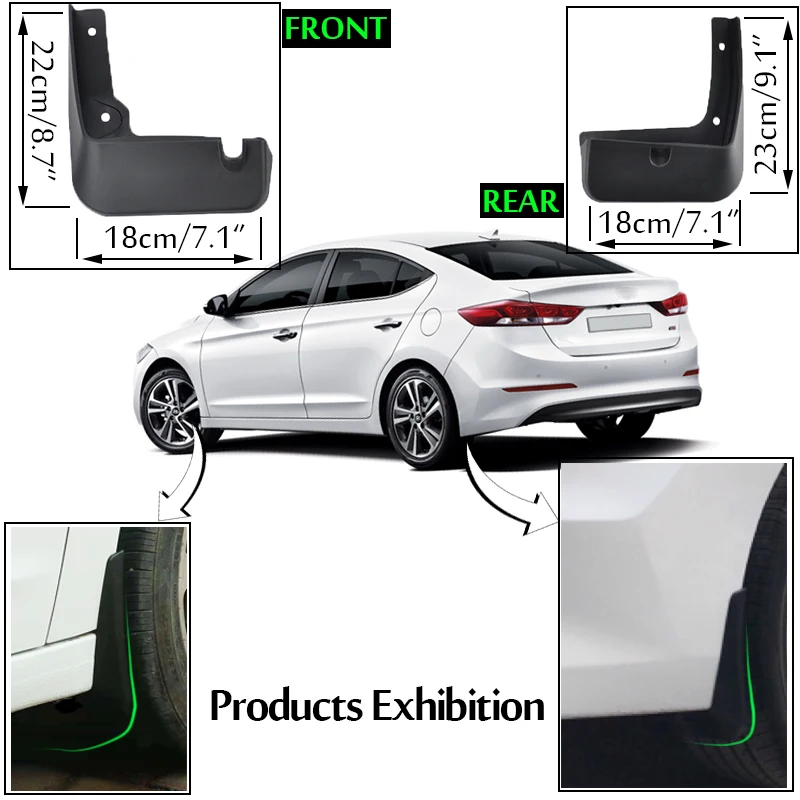 Комплект литых брызговиков для Hyundai Elantra Avante AD 2016 2018 седан брызговики передние и