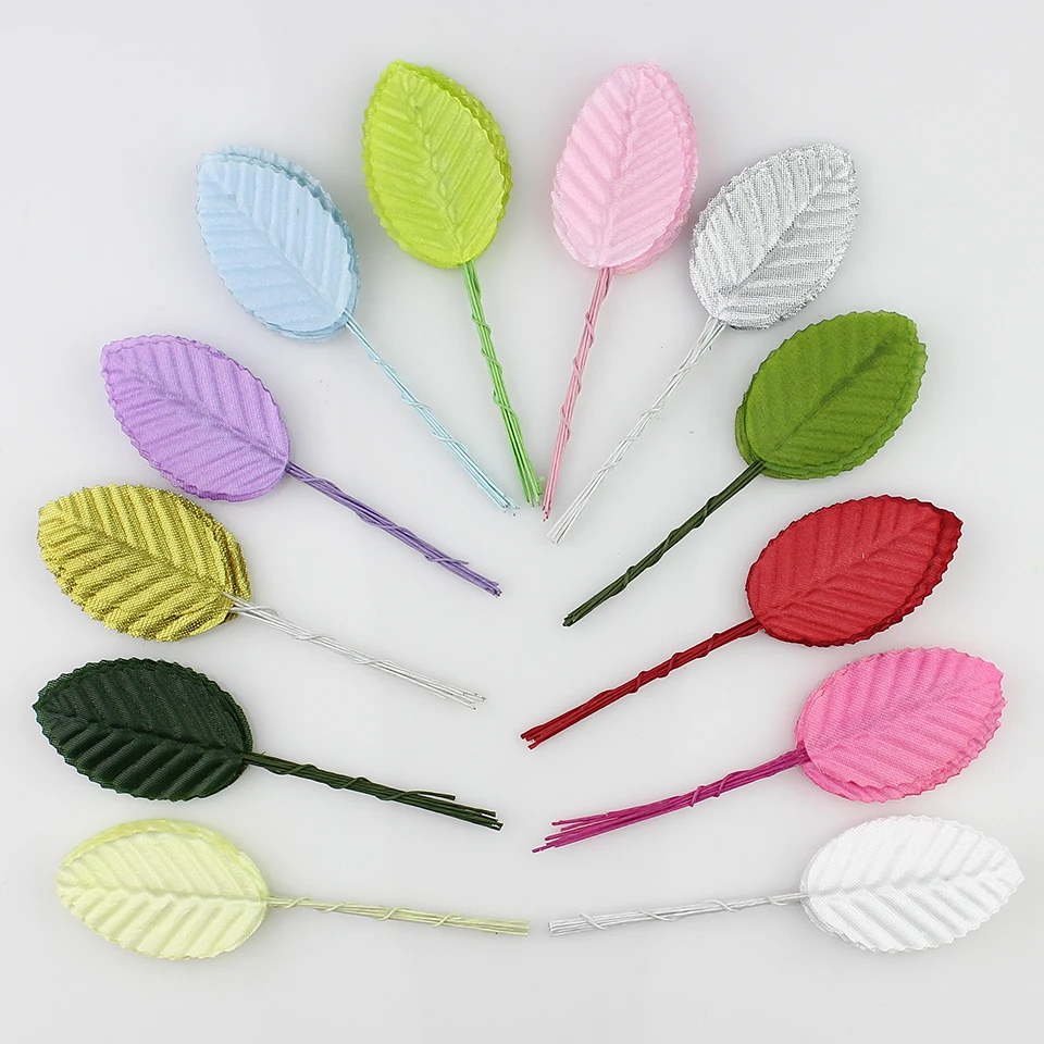 30 штук 5 см шелковые листья зеленые искусственные цветы для чулок цветок