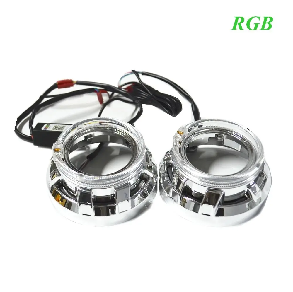 Автомобильный биксеноновый прожектор H4Q5 3 0 дюйма с RGB app Bluetooth Функция ангельские