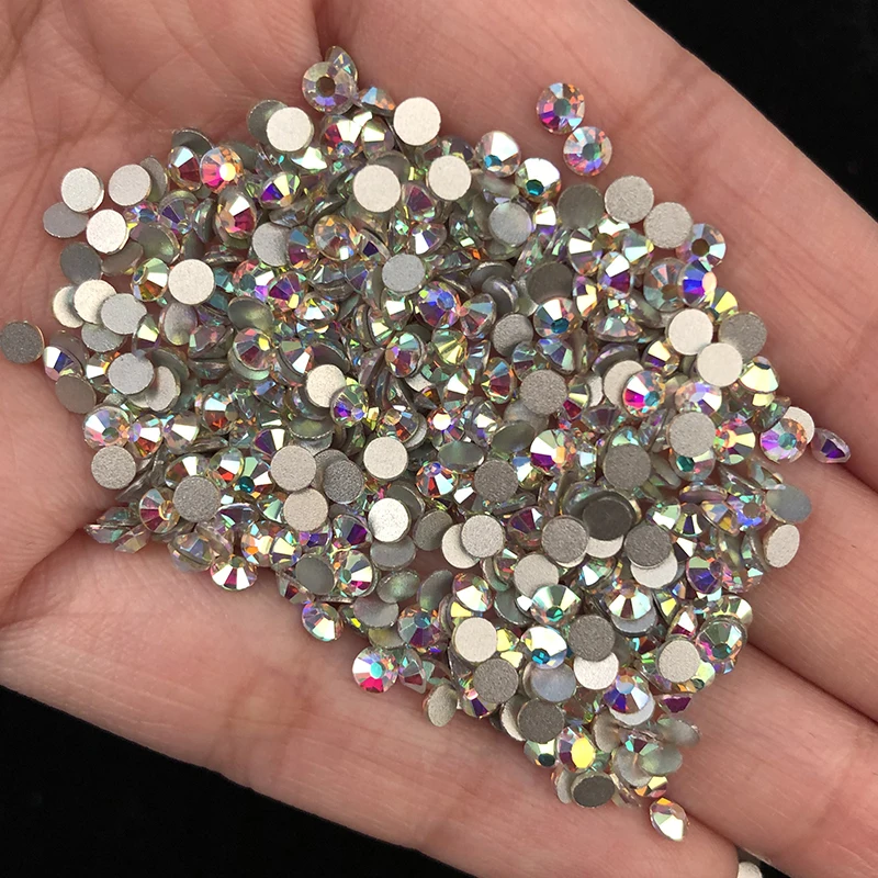 Rhinestone Nail Art ss2-ss8 1440pcs Flatback Crystal AB &amp Clear Non Hotfix Rhinestones Decoration Super Glitter | Красота и
