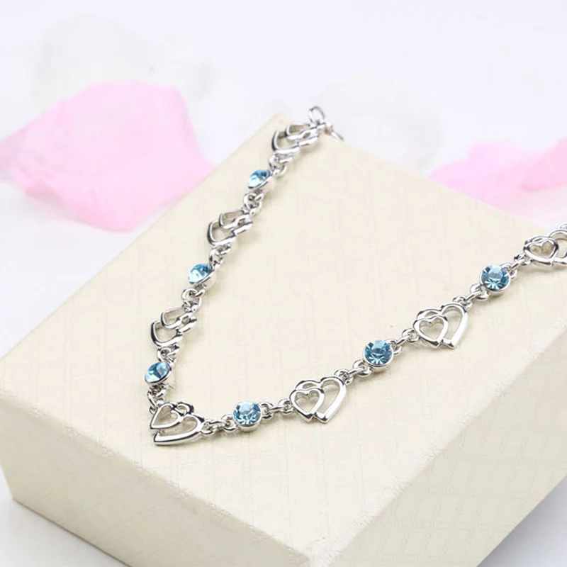 BGG New Arrive Silver Heart Pendant Charming Bracelets For Women Lover Jewelry Female Bracelet &amp Bangles Fashion Pulseras Mujer |