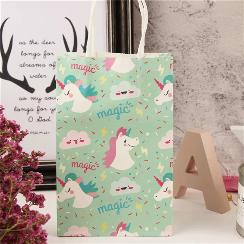 Omilut динозавр вечерние крафт Бумага сумка конфетная Сумка Сумочка единорог с днем