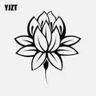 YJZT 14,7 см * 15,8 см, лотос, цветок, буддизм, Будда, наклейка для автомобиля, ЧернаяСеребряная Фотография