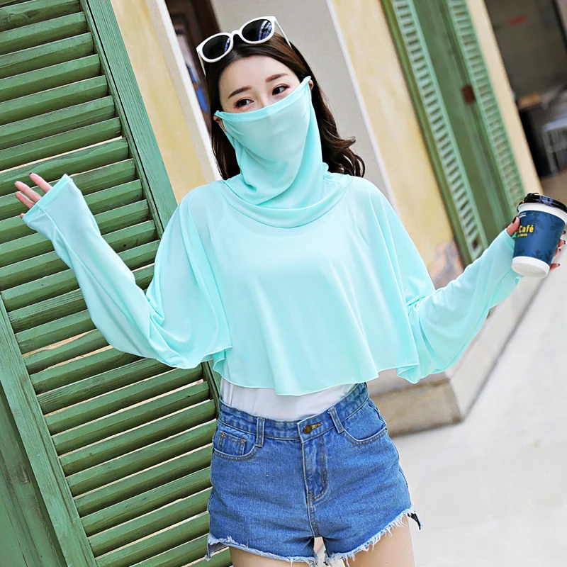 

Lady Summer Sun Protection Shawl Mask Body Suit Bike Drive Scarf Ultraviolet Multi-functional Sunshade Clothing Shawl B9760