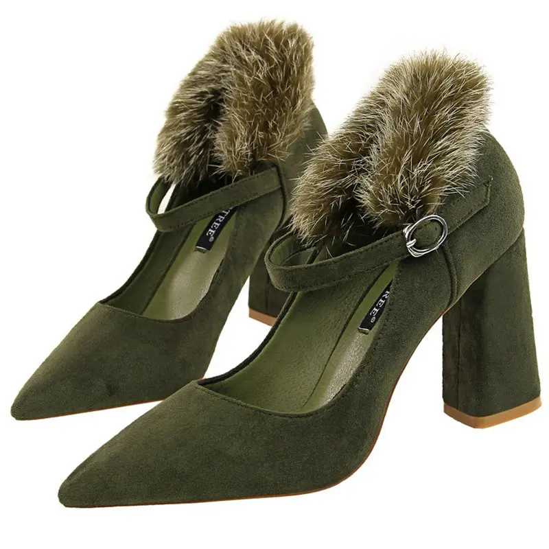 Size34-39 женские туфли-лодочки mary jane туфли с острым носком и пряжкой на высоком