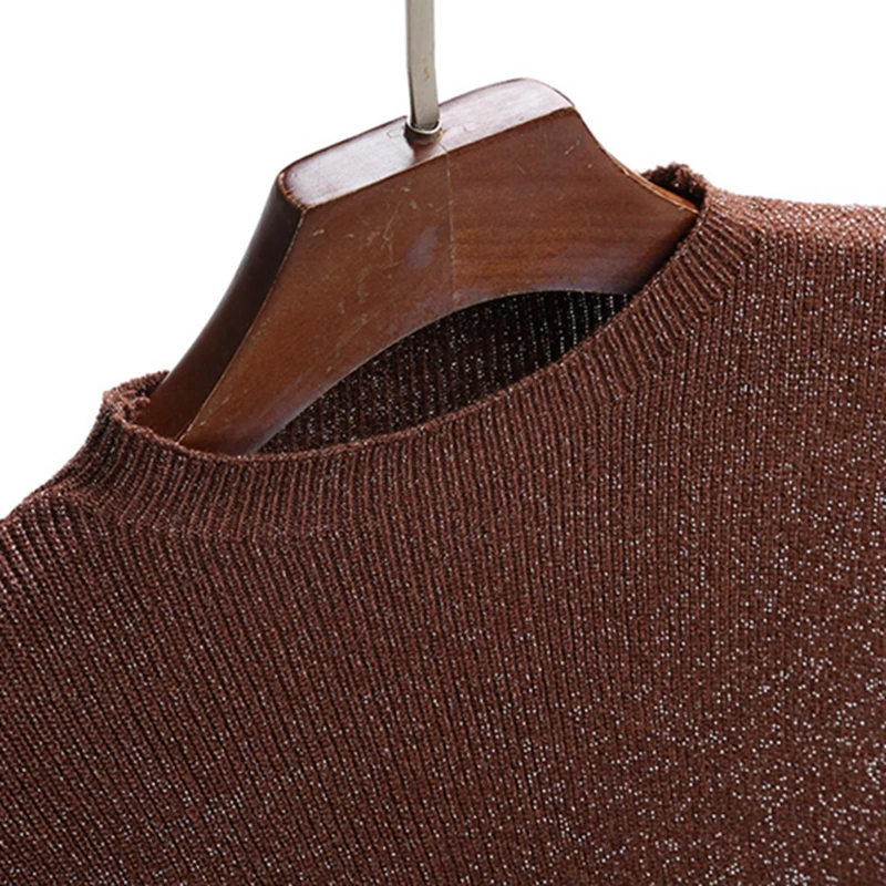 Фото BYGOUBY Blingbling Women Pullover And Sweaters Spring Autumn Shinny Lurex Basic 2019 Korea Style Knit Top Femme Женская одежда BYGOUBY Blingbling Women Pullover And Sweaters Spring Autumn Shinny Lurex Basic 2019 Korea Style Knit Top Femme Женская одежда