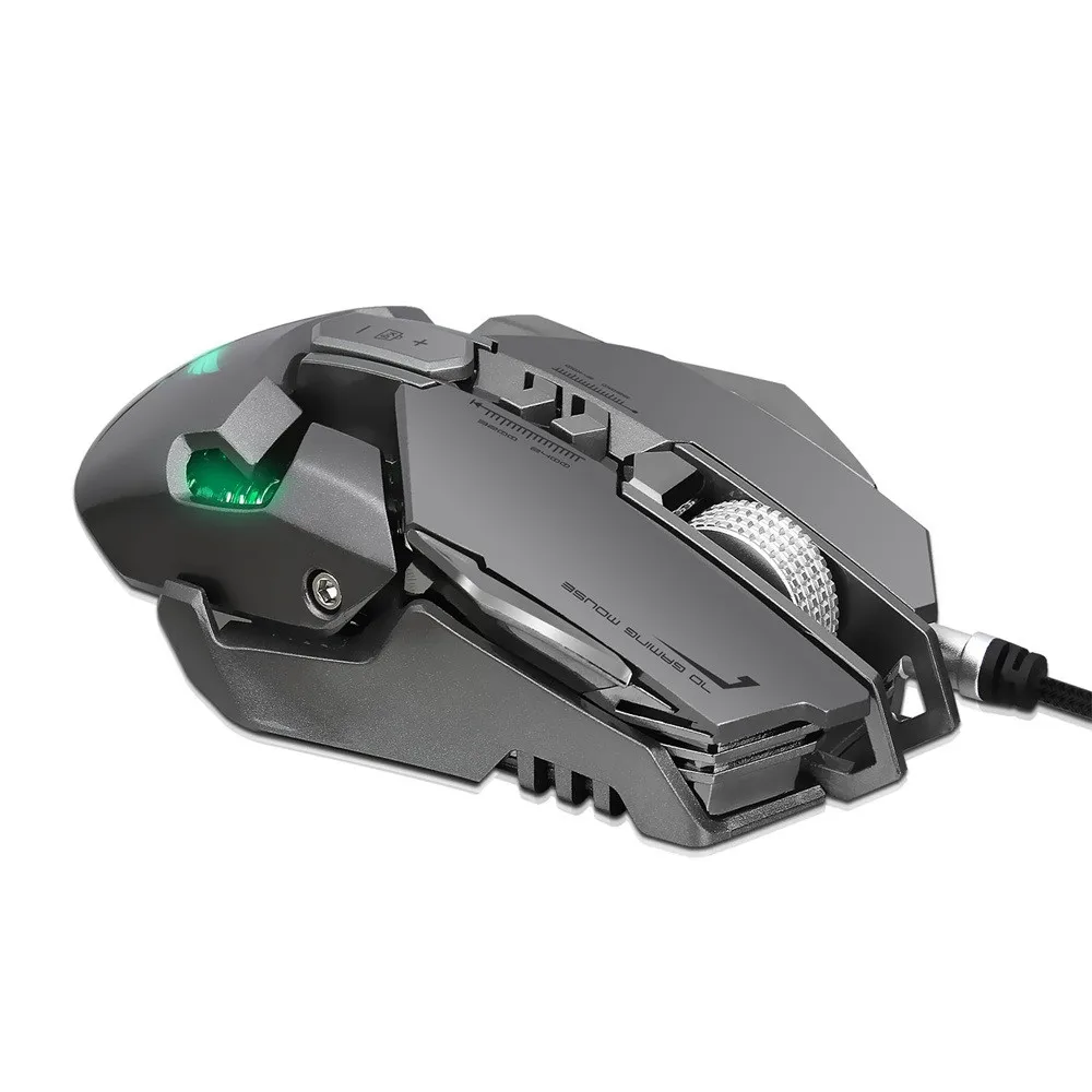 ZERODATE X300GY USB Проводная 4000 точек/дюйм 7 кнопок оптическая игровая мышь светодиодный