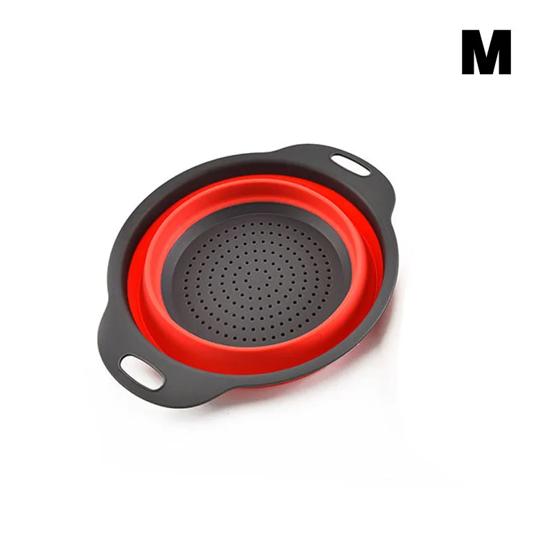 Red M Iyoupite складные сита, кухонные складные силиконовые дуршлаги, дуршлаг для фруктов и овощей силиконовый слив - Цвет: Red M