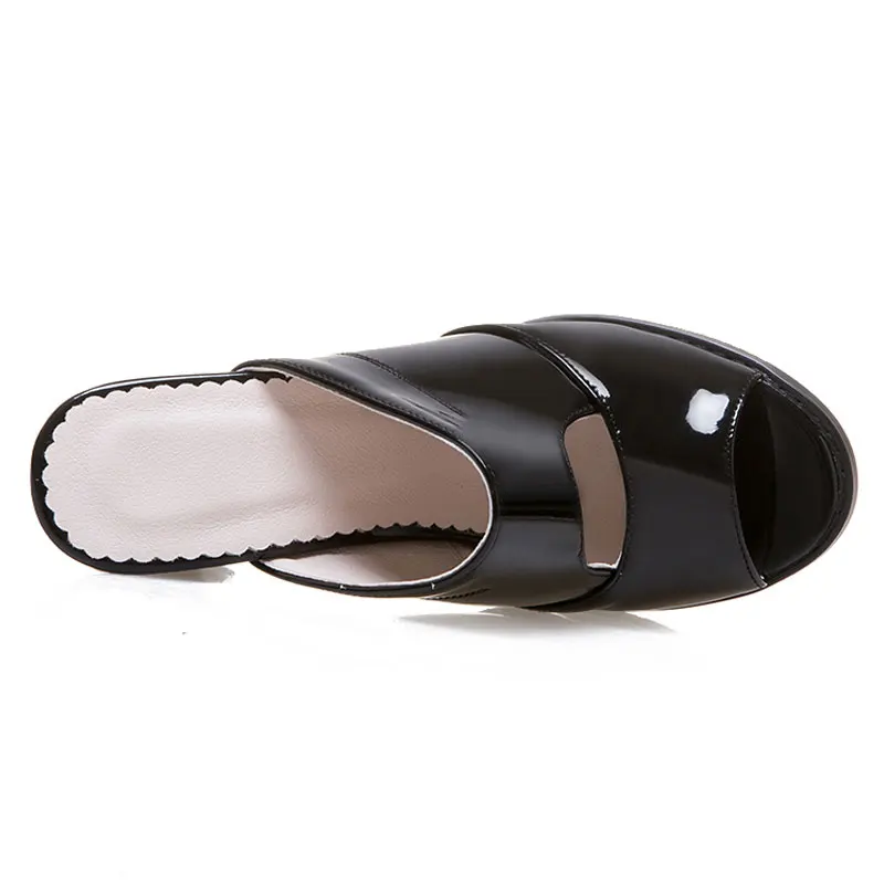 Fanyuan/лаконичные летние шлепанцы из лакированной кожи в римском стиле Scarpe Donna