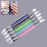 5 different styles nail art brush pen dual head sculpture pen silicone head carving emboss shaping acrylic manicure dotting tool