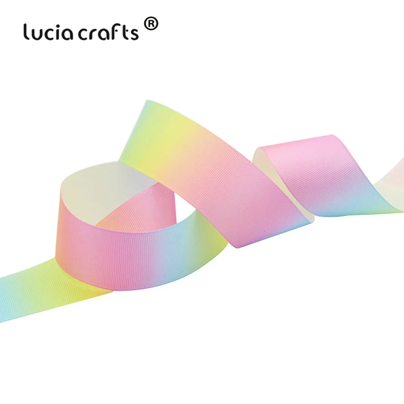 Lucia crafts 5yards 10/15/25/40mm Gradient color Grosgrain Ribbons Bow Handcraft DIY Sewing Garment Wrapping Material S0302 |