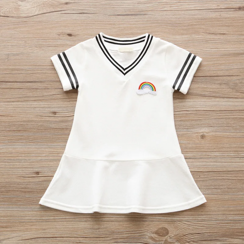 2018 Новое платье для маленьких девочек летние милые платья с короткими рукавами