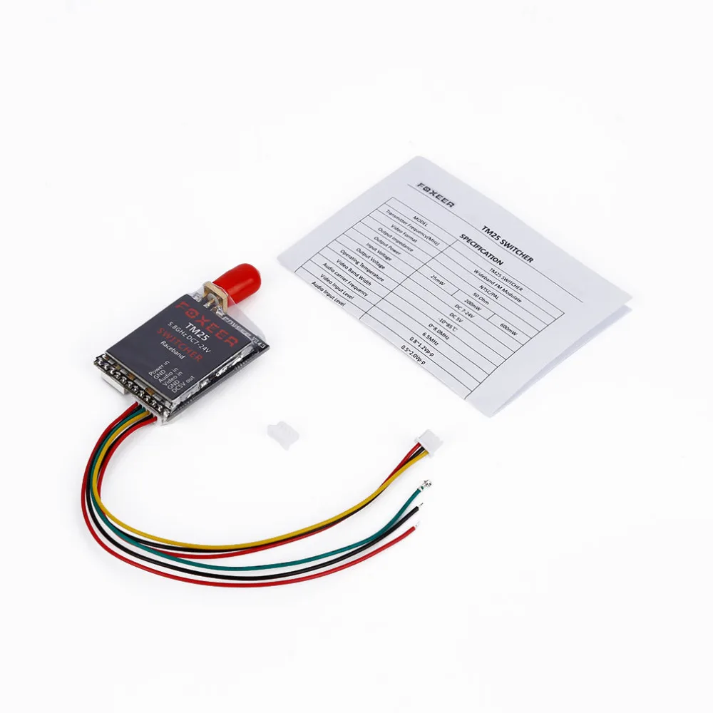 10g новый хит продаж Foxeer TM25 5 8G raceband40CH 25 mw/200 mw/600 mW регулируемый видео передатчик
