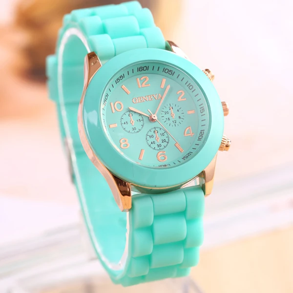 Силикон часы женева Simple и общий студент пары кварцевый Relogio Feminino Relojes наручные |