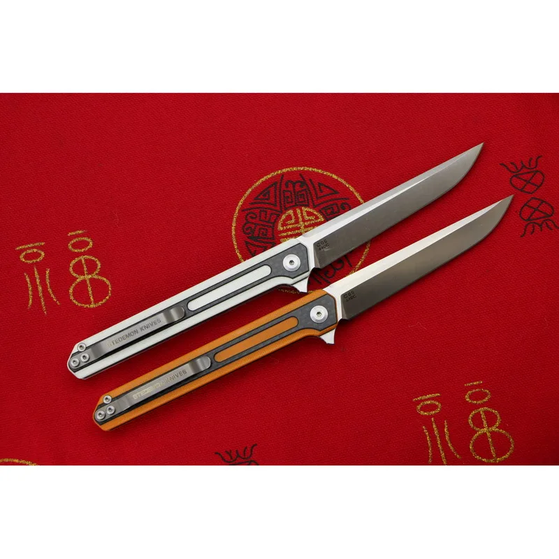 Складной нож LOVOCOO STEDEMON C06 Flipper клинок 440C G10 со стальной ручкой карманный для