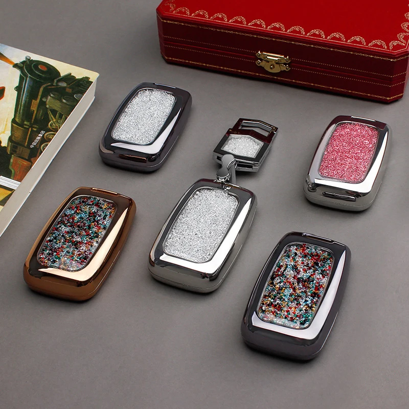 

ABS Car Key Case Cover stikcer For Land Rover Range Rover Evoque Accessories Freelander Discovery Alloy Keychain Case for man