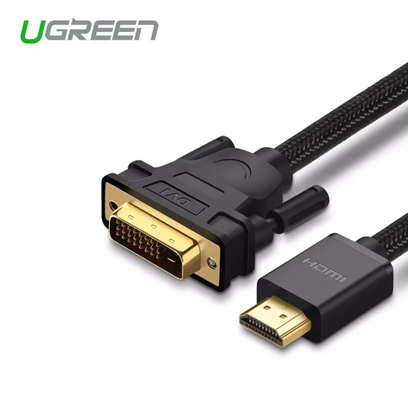 Ugreen HDMI Совместимость с DVI D24 + 1 pin адаптер 3D 4K папа к совместимый кабель конвертера