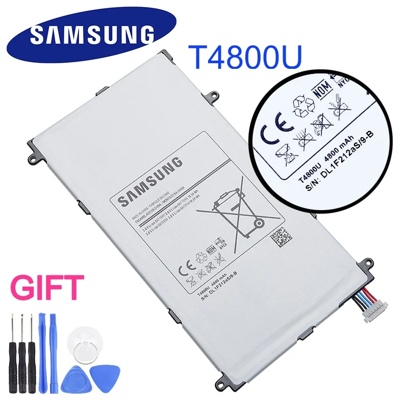 Оригинальная батарея Samsung T4800U T4800E для Galaxy Tab Pro 8 4 in SM T321 T325 T320 Tablet PC 4800mAh +